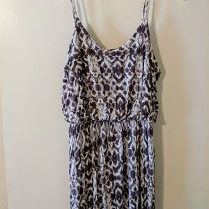 Lush knit gray and white maxi dress